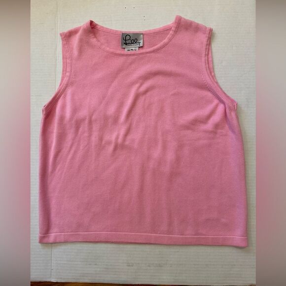 Lilly Pulitzer sleeveless knit top pink PL 100% cotton made in Portugal - Picture 1 of 10